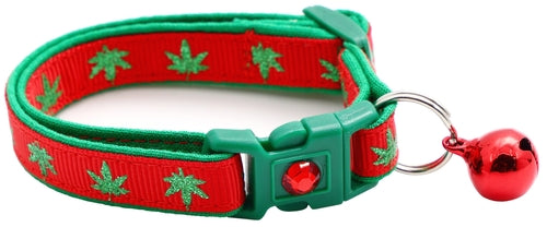 Marijuana Leaves Breakaway Cat Collar