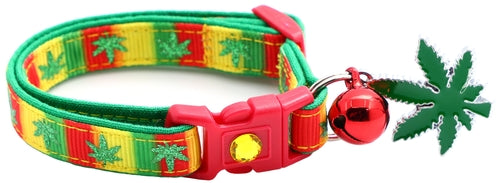Marijuana Leaves Breakaway Cat Collar